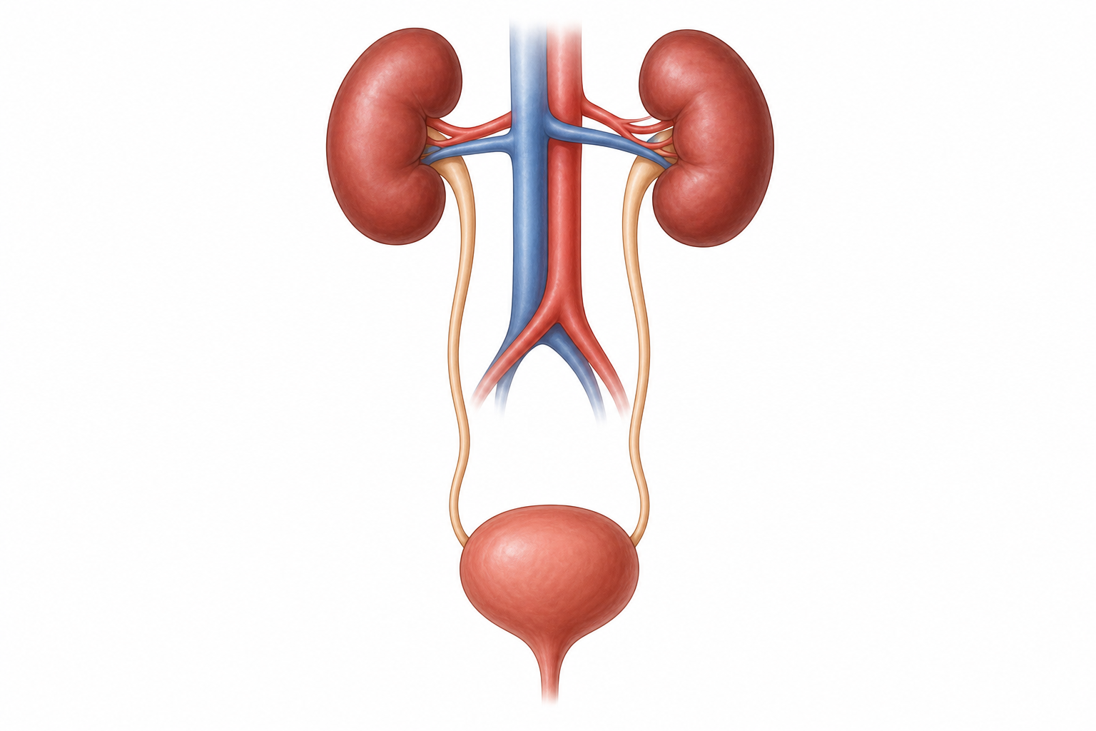 Urinary system educational illustration